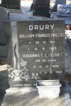 DRURY William Francis 1911-1973 & Susanna F.C. DE LANGE 1908-1982