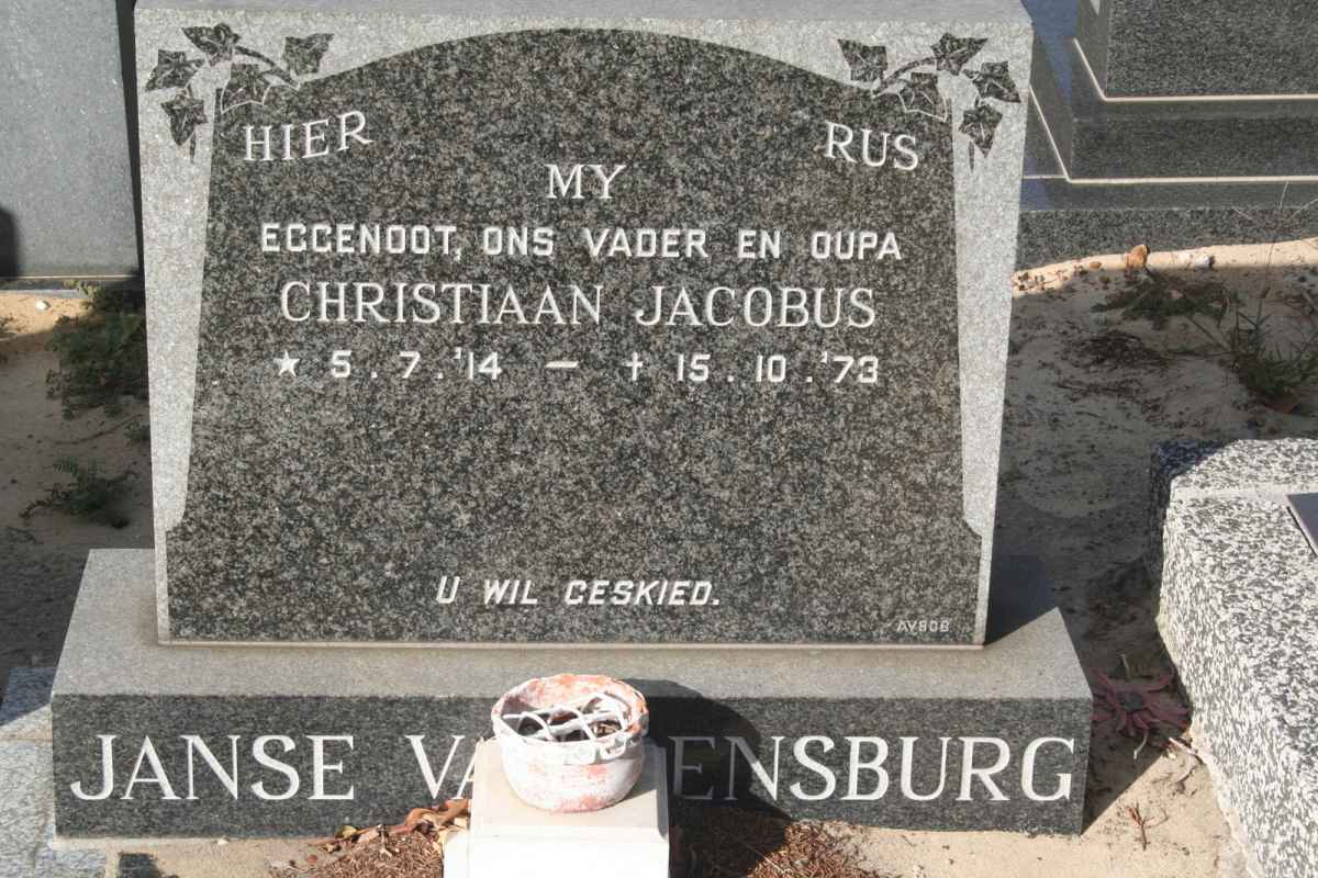RENSBURG Christiaan Jacobus, Janse van 1914-1973