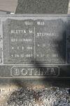 BOTHMA Stephanus 1910-1989 & Aletta M. GENADE 1914-1987