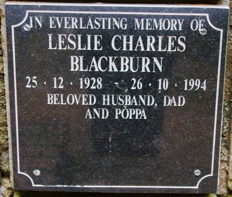 BLACKBURN Leslie Charles 1928-1994