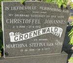 GROENEWALD Christoffel Johannes 1898-1972 & Marthina Stefina NEL 1898-1977