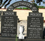 OOSTHUIZEN Barend Christiaan 1905-1972 & Martha Magdalena 1907-1993