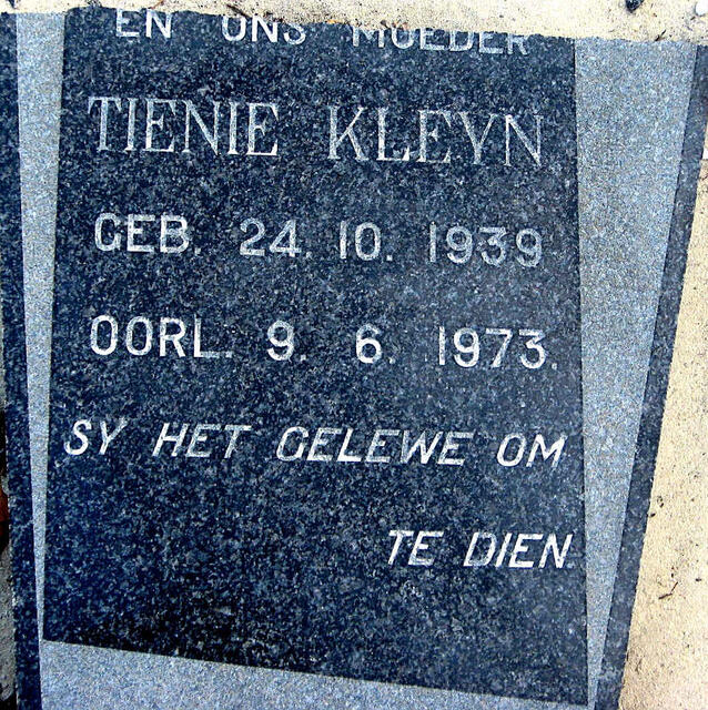 KLEYN Tienie 1939-1973