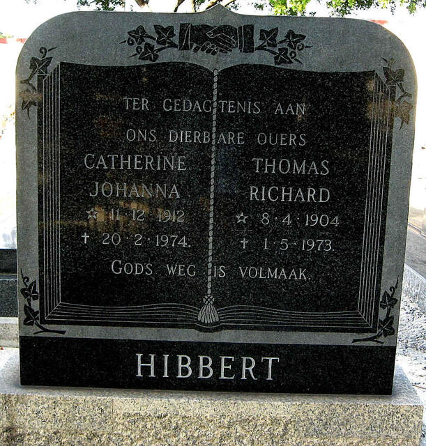 HIBBERT Thomas Richard 1904-1973 & Catherine Johanna 1912-1974