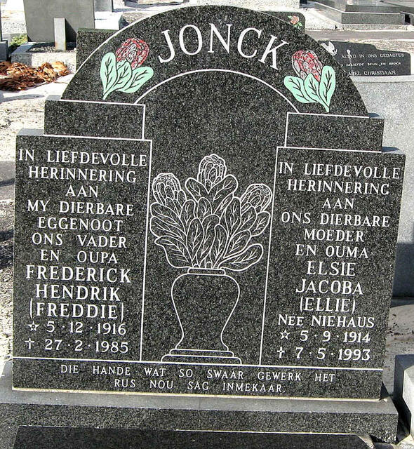 JONCK Frederick Hendrik 1916-1985 & Elsie Jacoba NIEHAUS 1914-1993