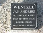 WENTZEL Jan Andries 1932-2005