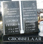 GROBBELAAR George Frederik 1926-1995 & Petronella Johanna KRUGER 1930-2003