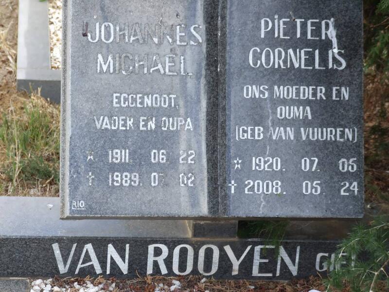 ROOYEN Johannes Michael, van 1911-1989 & Pieter Cornelis VAN VUUREN 1920-2008