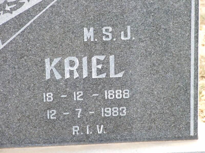 KRIEL M.S.J. 1888-1983