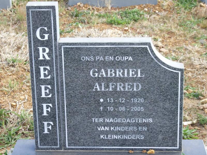 GREEFF Gabriel Alfred 1920-2005