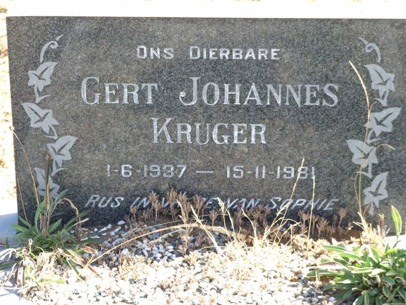 KRUGER Gert Johannes 1937-1981
