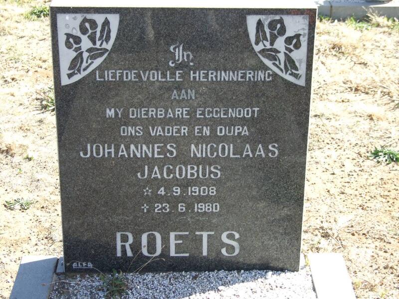 ROETS Johannes Nicolaas Jacobus 1908-1980