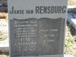 RENSBURG Elsie Catharina, Janse van 1917-1975