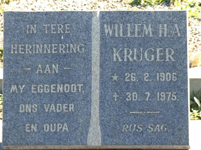 KRUGER Willem H.A. 1906-1975