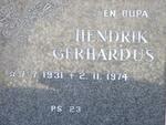 KOCH Hendrik Gerhardus 1931-1974 