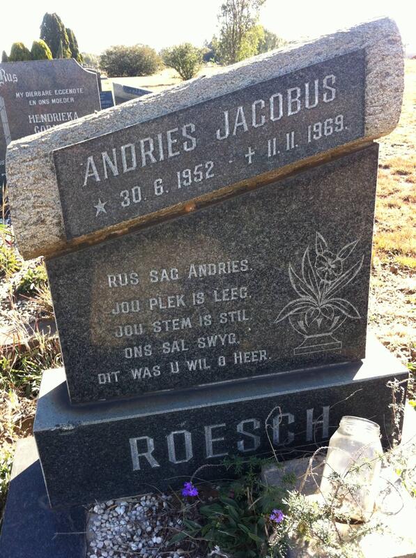 ROESCH Andries Jacobus 1952-1969