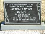 MARAIS Johanna Etresia nee SENEKAL 1914-1987