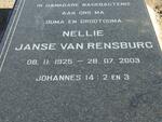 RENSBURG Nellie, Janse van 1925-2003