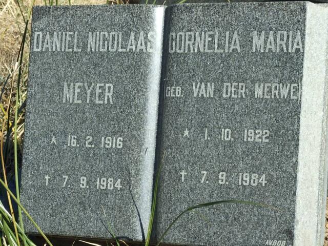 MEYER Daniel Nicolaas 1916-1984 & Cornelia Maria van der MERWE 1922-1984