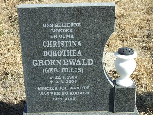 GROENEWALD Christina Dorothea nee ELLIS 1934-2008