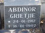 VOLSCHENK Abdinor Grietjie 1912-1997