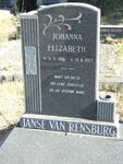 RENSBURG Johanna Elizabeth, Janse van 1915-1997