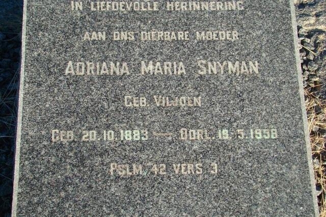 SNYMAN Adriana Maria nee VILJOEN 1883-1958