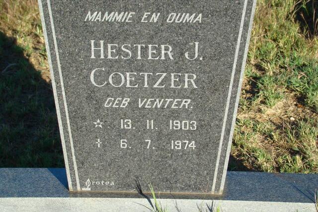 COETZER Hester J. nee VENTER 1903-1974
