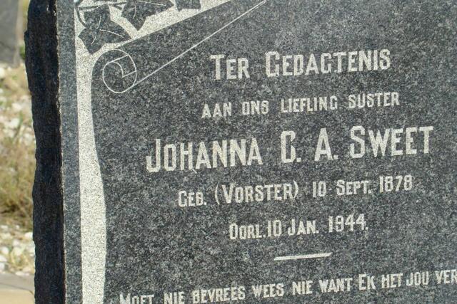 SWEET Johanna C.A. nee VORSTER 1878-1944