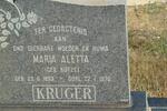 KRUGER Maria Aletta geb KOTZE 1893-1970