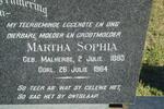 MAARTENS Martha Sophia geb MALHERBE 1893-1964