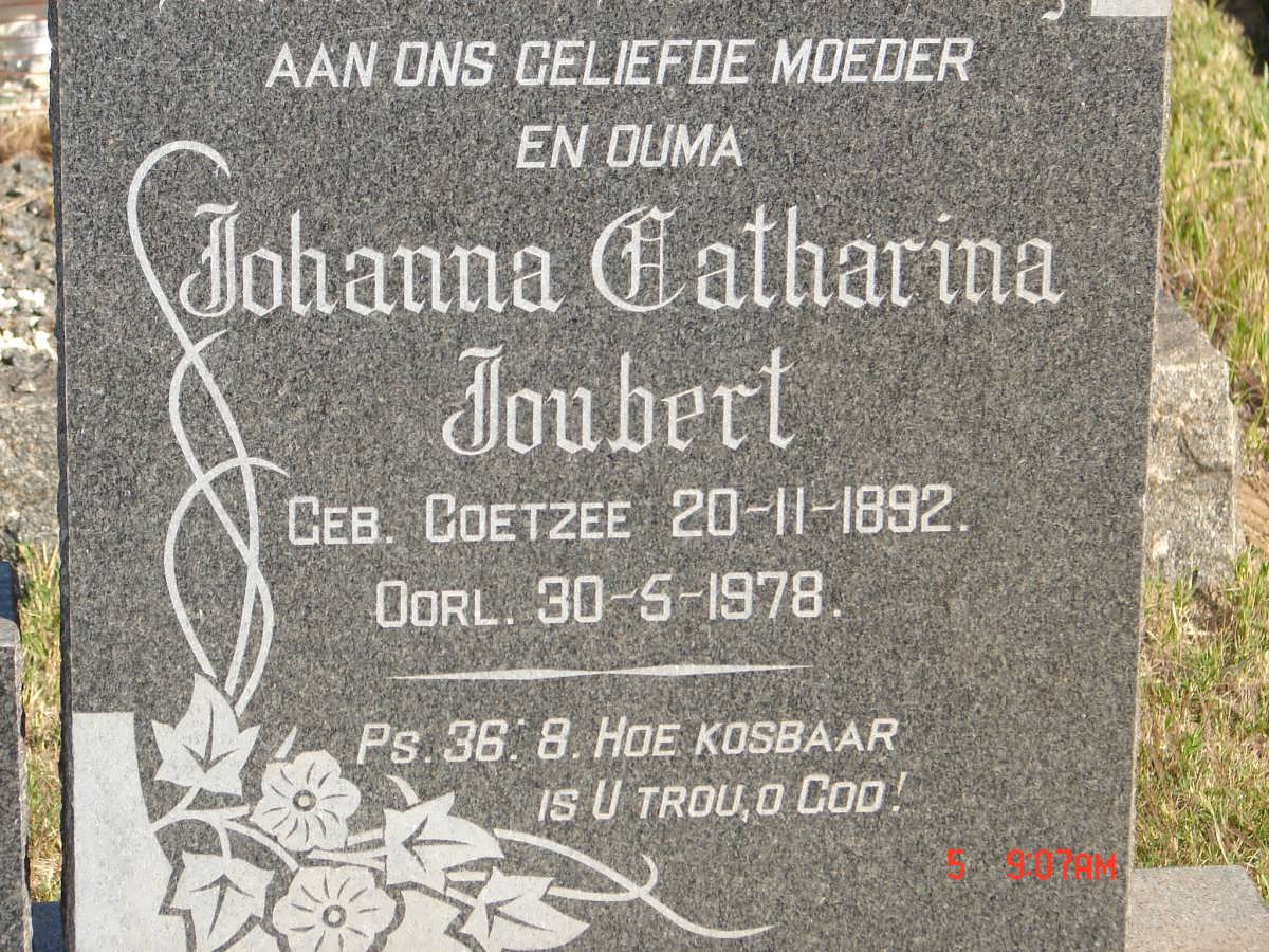 JOUBERT Johanna Catharina nee COETZEE 1892-1978