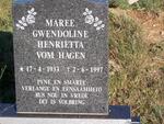 MAREE Gwendoline Henrietta nee VOM HAGEN 1933-1997