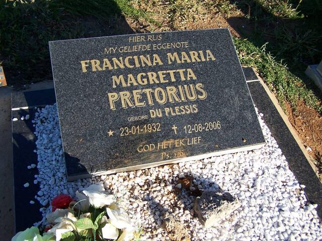 PRETORIUS Francina Maria Magretta geb DU PLESSIS 1932-2006