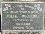 RAUBENHEIMER Janetta nee VENTER 1911-1954