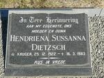DIETZSCH Hendriena Sussanna 1922-1983
