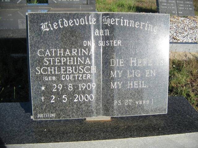 SCHLEBUSCH Catharina Stephina nee COETZER 1909-2000