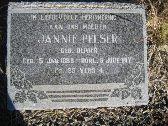 PELSER Jannie nee OLIVIER 1889-1917