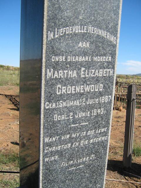 GROENEWOUD Martha Elizabeth nee SNIJMAN 1867-1943