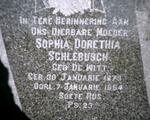 SCHLEBUSCH Sophia Dorethia nee De WITT 1873-1954 