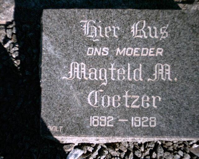 COETZER Magteld M. 1892-1928