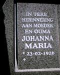 COETZER Johanna Maria 1926-