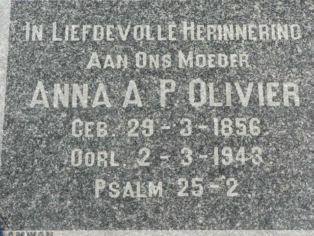 OLIVIER Anna A.P. 1856-1943