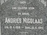 LABUSCHAGNE Andries Nicolaas 1919-1940