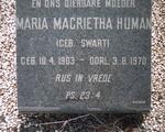 HUMAN Maria Magrietha nee SWART 1903-1970