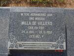 VILLIERS Milla, de nee du TOIT 1901-1958