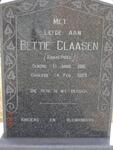 CLAASEN Bettie nee SWANEPOEL 1916-1989