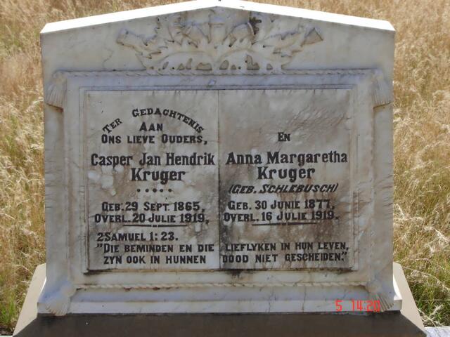 KRUGER Casper Jan Hendrik 1865-1919 & Anna Margaretha SCHLEBUSCH 1877-1919