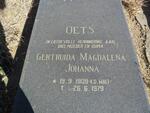 OETS Gertruida Magdalena Johanna nee V.D.WALT 1909-1979
