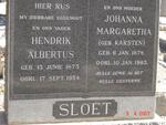 SLOET Hendrik Albertus 1873-1954 & Johanna Margaretha KARSTEN 1878-1963